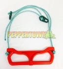 Plastic Trapeze Swing on Rope - Red