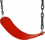 Soft Strap Swing Seat on 2600mm Ouch Free Coated Chains - Red