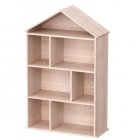 Wooden Dollhouse Bookcase Display Unit - Natural