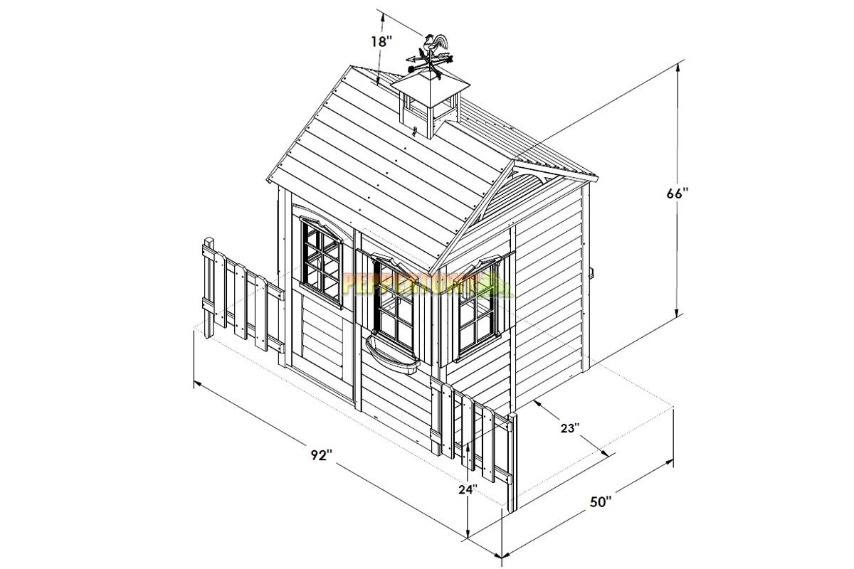 Big Backyard Bayberry Ready To Assemble Wooden Playhouse By