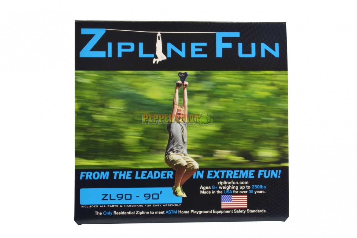 Adventure Parks ZL90 90' Zipline Fun Trolley & Cable Kit with Seat & Brake New