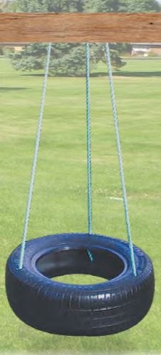 Horizontal Tyre Swing on Rope- 3pt - by PEPPERTOWN online store