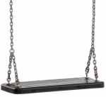 Flat Rubber Swing seat with eyelets on Chain- Black