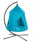 HangOut HugglePod Hanging Tent with Mighty Crescent Chair Stand Set - Blue