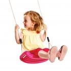 Plastic Swing Seat With Premium Adjustable Poly Hemp Ropes - PINK 
