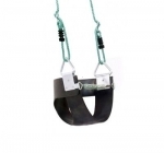 Rubber Infant Swing on Adjustable Ropes- BLACK