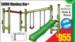 SKM8 Monkey Bar+ (with Bonus slide and stand) - Log Cradle design