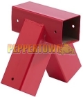 Red Swing Corner Square - 90 x 90 x 90mm - Short Tube