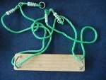 Traditional Wooden Swing on Adjustable Ropes